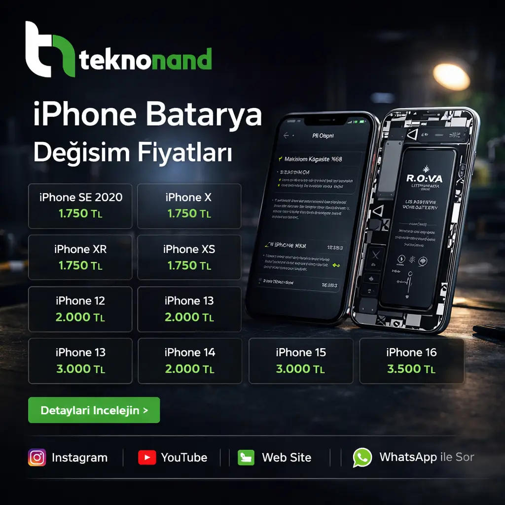 iphone pil değişim fiyatı teknonand