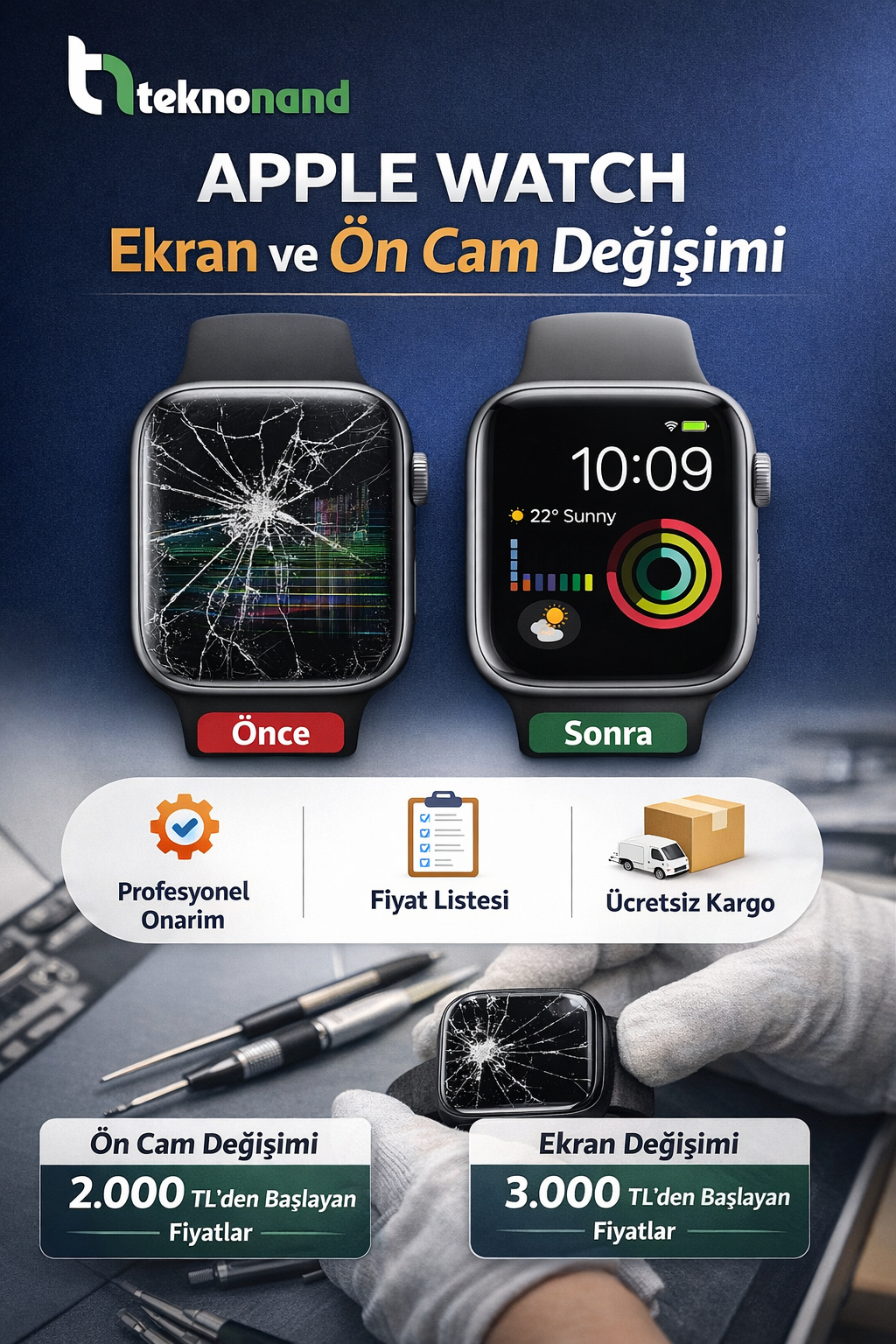 Apple Watch Ekran ve Ön Cam Değişimi