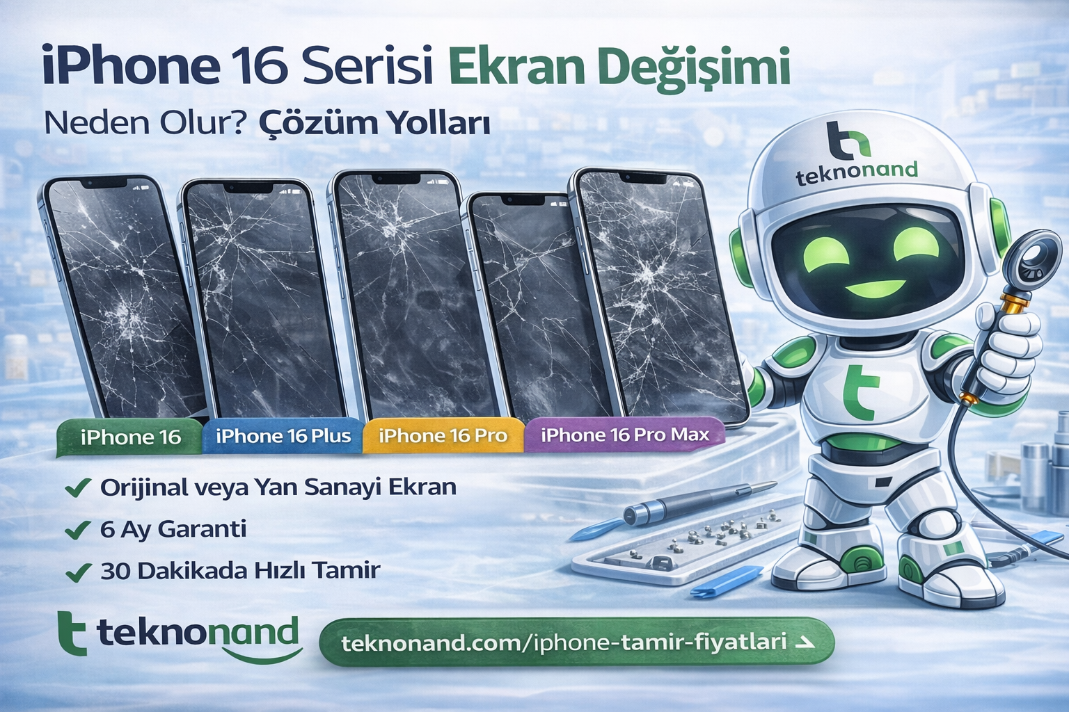 iphone 16 ekran değişimi