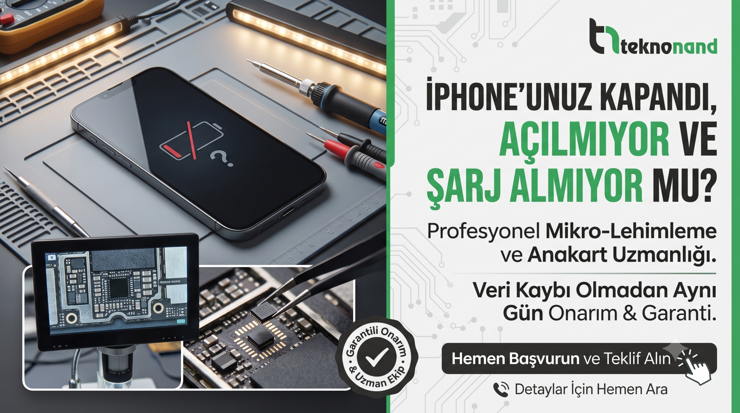 teknonand iphone kapandı açılmıyor