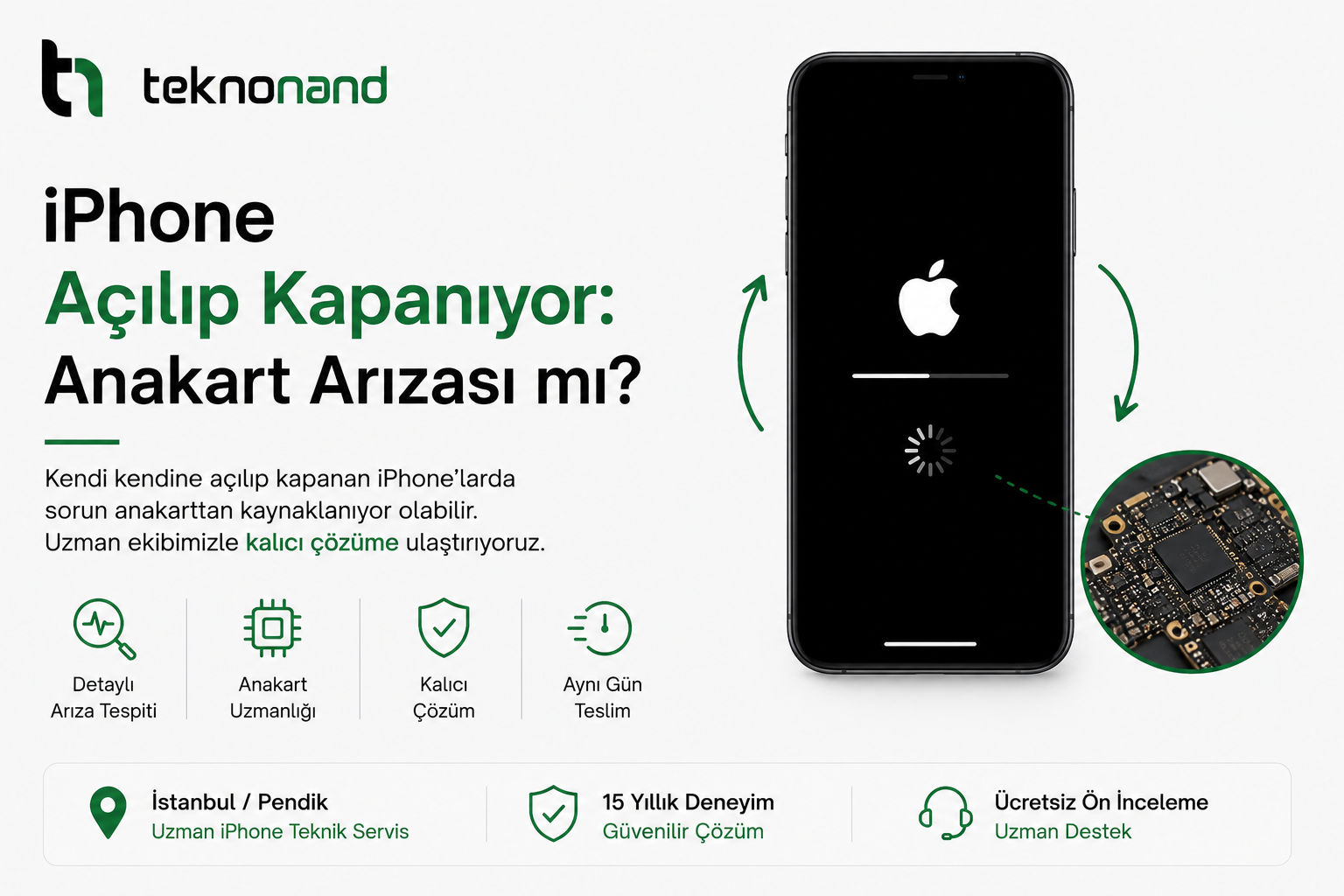 iPhone Açılıp Kapanıyor Anakart Arızası mı Teknonand