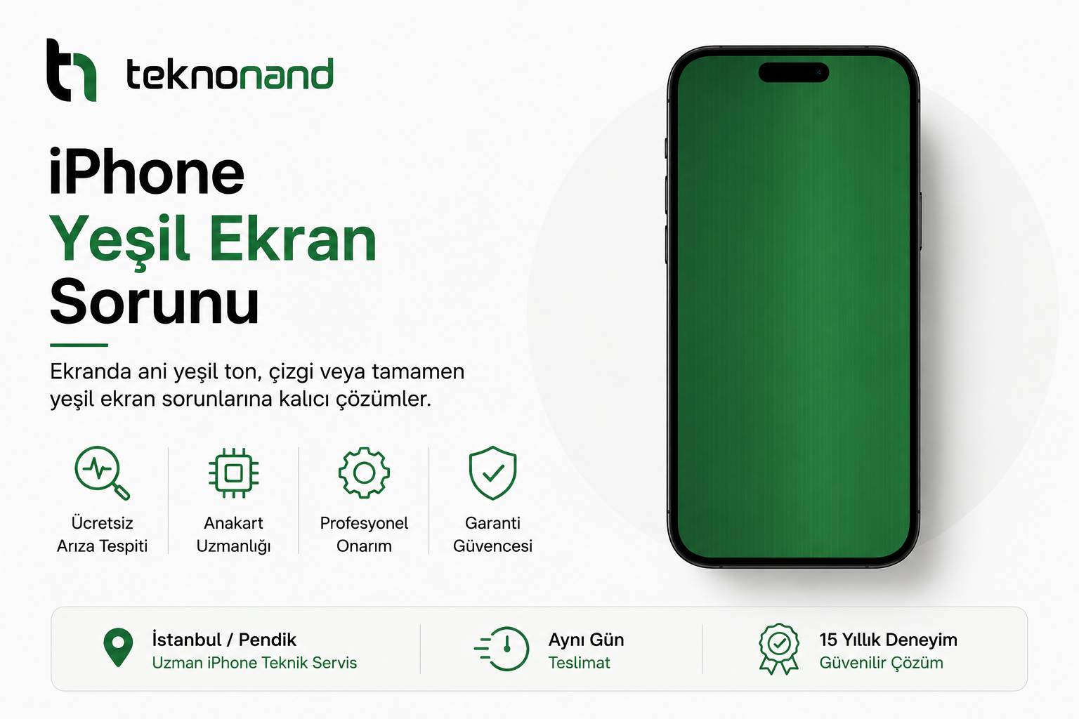 iPhone Ekranı Yeşil Sorunu Nedenleri ve Çözümü Teknonand