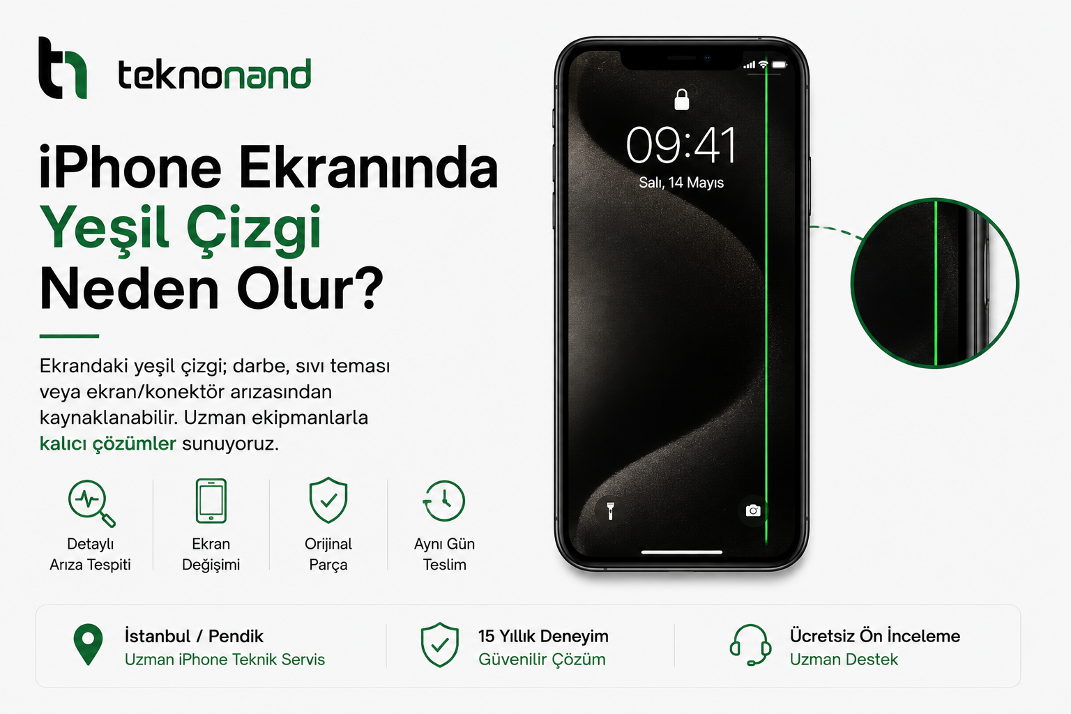 iPhone Ekranında Yeşil Çizgi Neden Olur Teknonand