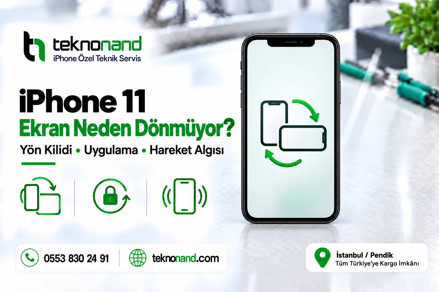 iPhone 11 Ekranı Dönmüyor: Yön Kilidi mi, Uygulama mı, Sensör mü?