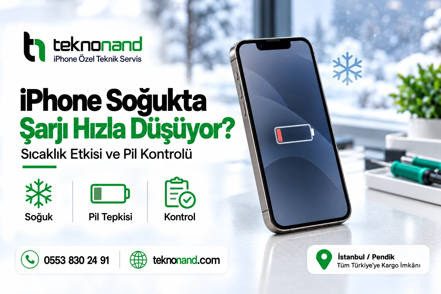 iPhone Soğukta Şarjı Hızla Düşüyor | Teknonand